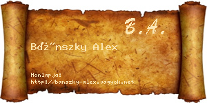 Bánszky Alex névjegykártya