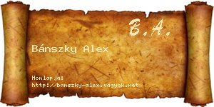 Bánszky Alex névjegykártya