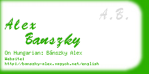 alex banszky business card